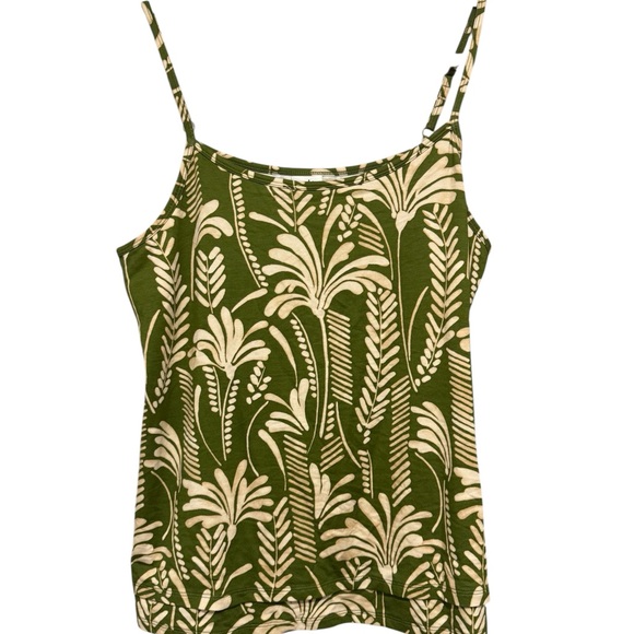 CAbi Olive and White Palm Print Camisole NEW - Picture 3 of 4